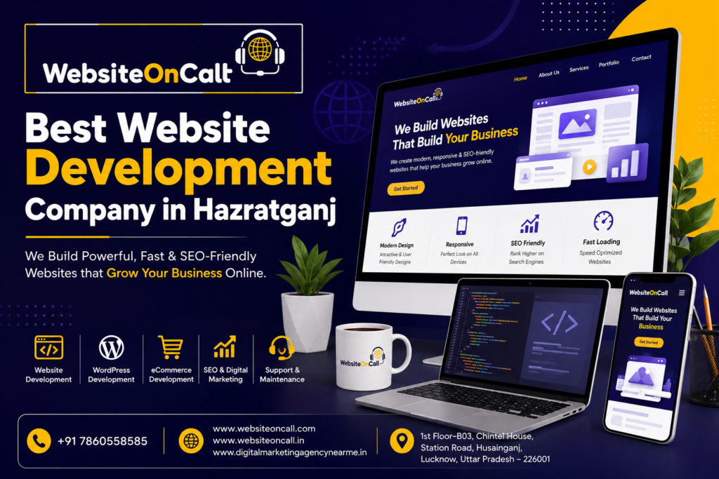 Best Website Development Company in Hazratganj – Website OnCall offering responsive, SEO-friendly, WordPress, eCommerce, and custom website development services.