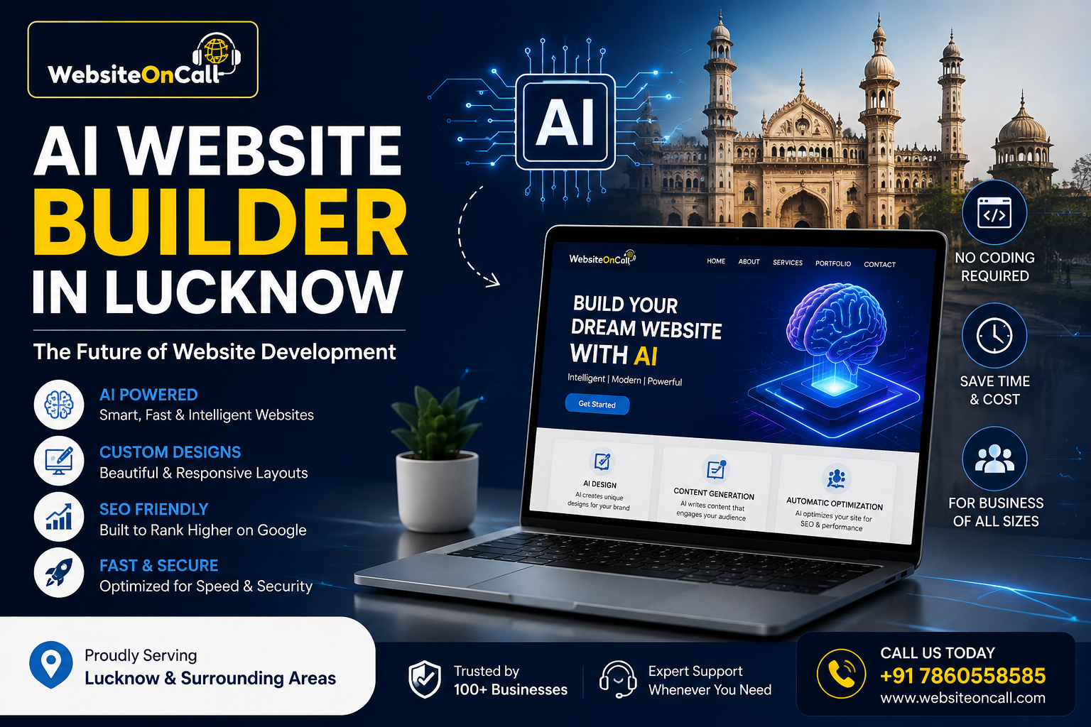 AI Website Builder in Lucknow by WebsiteOnCall – Smart, Fast & SEO-Friendly Website Development