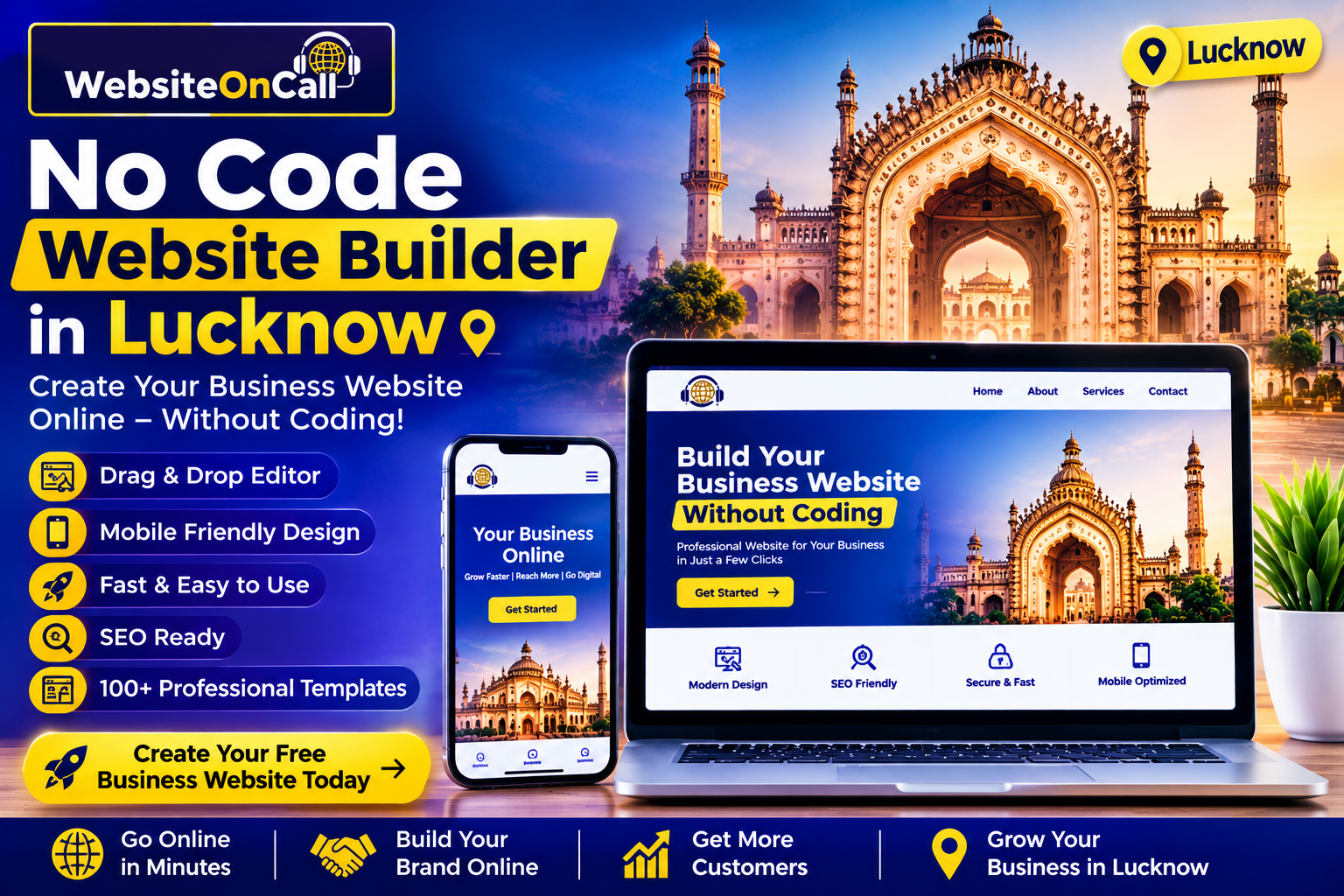 No code website builder in Lucknow for professional business websites