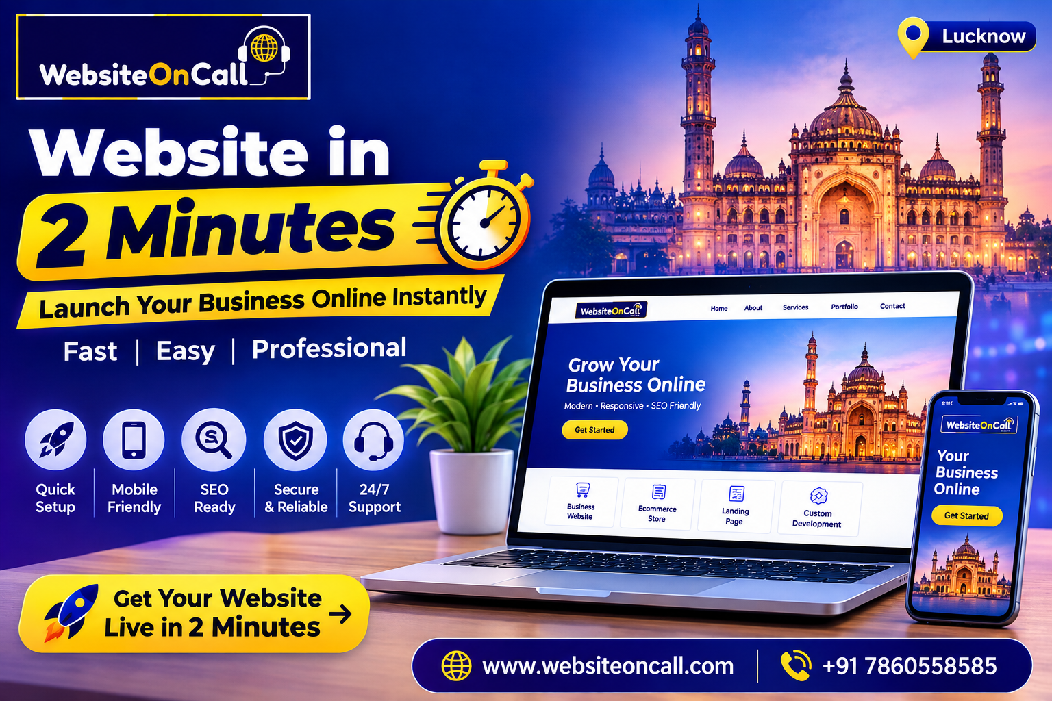 Website in 2 Minutes Lucknow for Fast and Professional Business Website