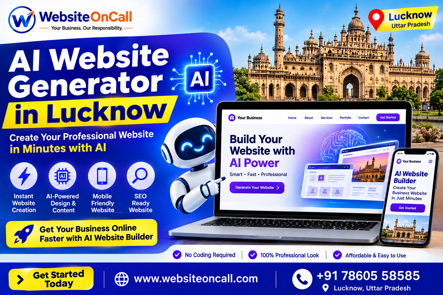 AI Website Generator in Lucknow for creating professional websites