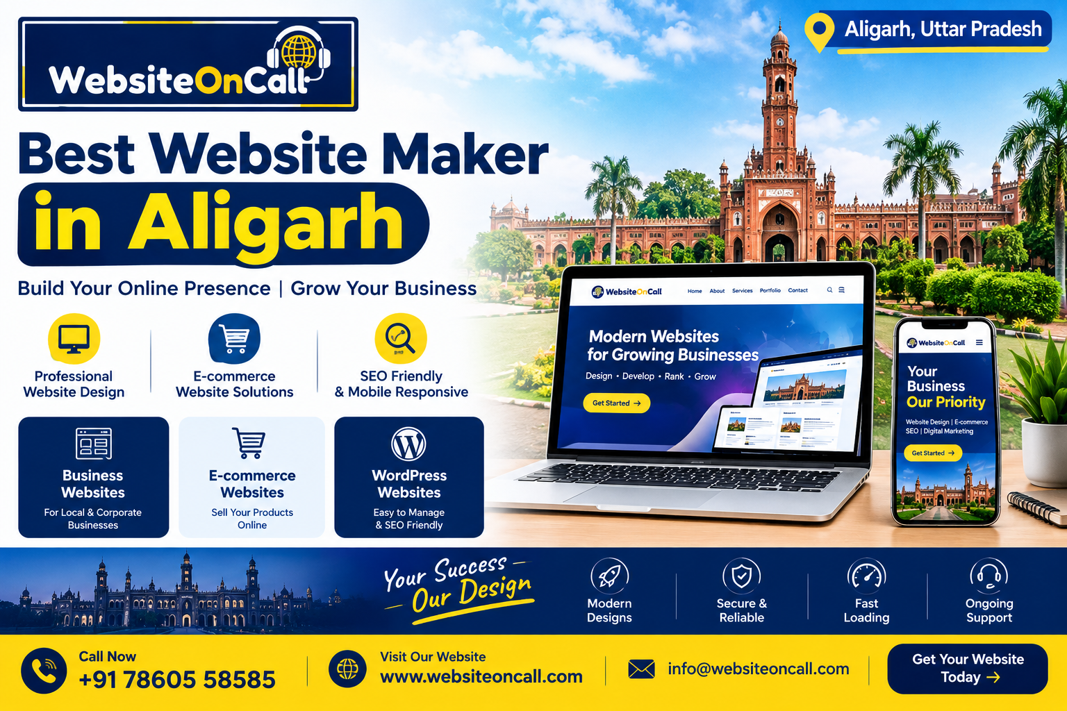 Best Website Maker in Aligarh by WebsiteOnCall