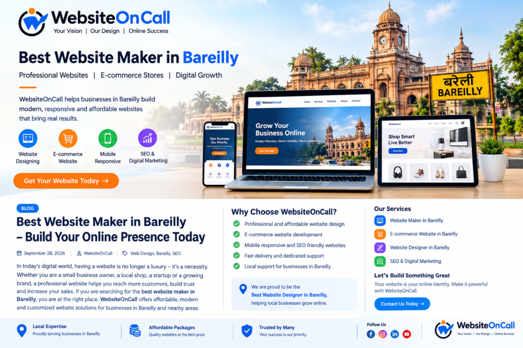 Best Website Maker in Bareilly for professional website design and e-commerce website development