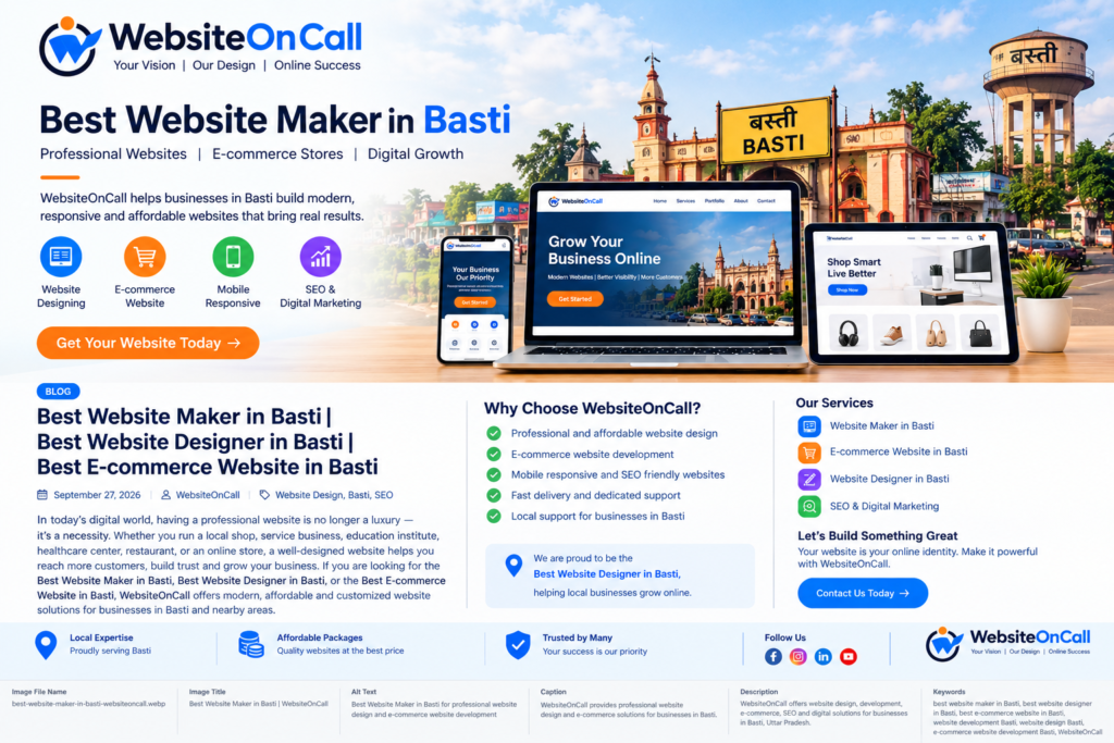 Best Website Maker in Basti for professional website design and e-commerce website development