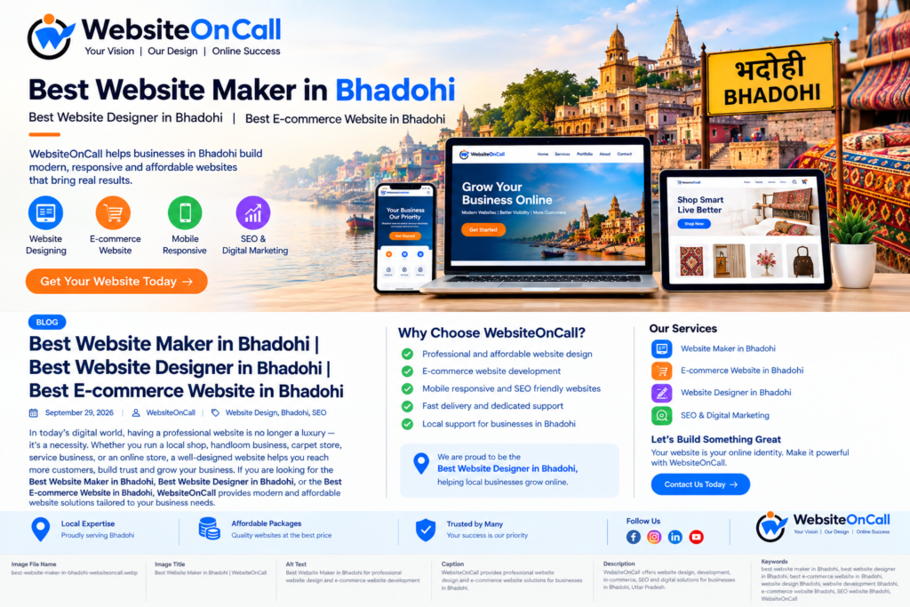 Best Website Maker in Bhadohi for professional website design and e-commerce website development