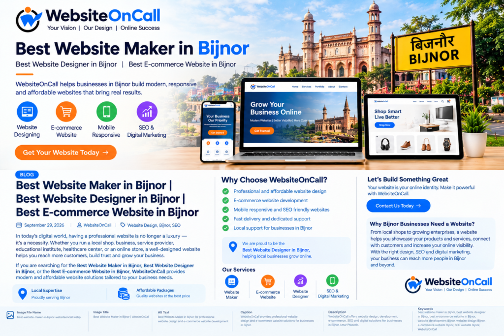 Best Website Maker in Bijnor for professional website design and e-commerce website development