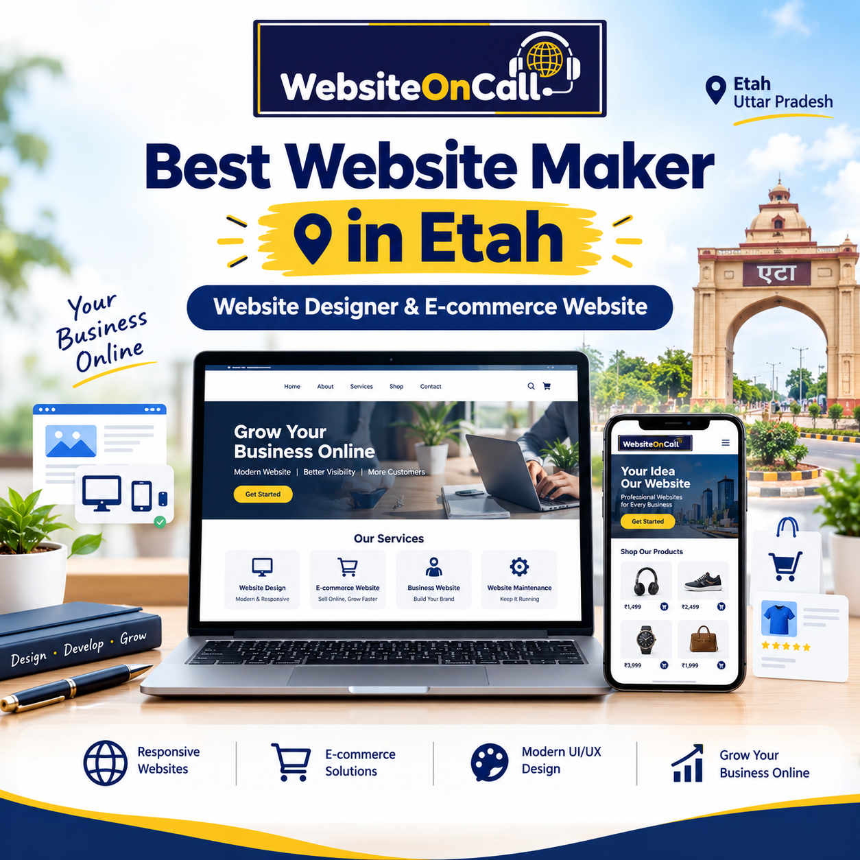 Best Website Maker in Etah offering professional website design and e-commerce website solutions