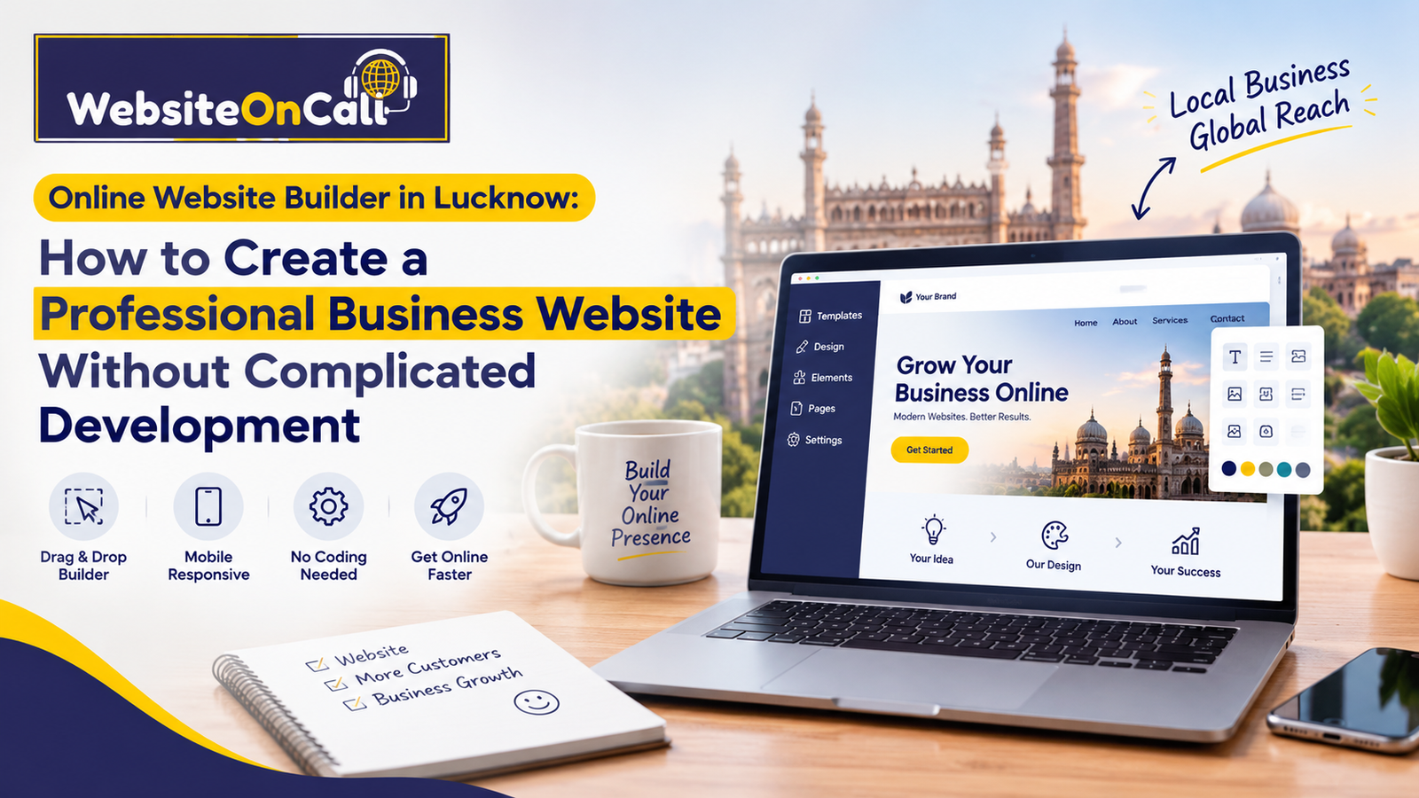 Online website builder in Lucknow for creating a professional business website
