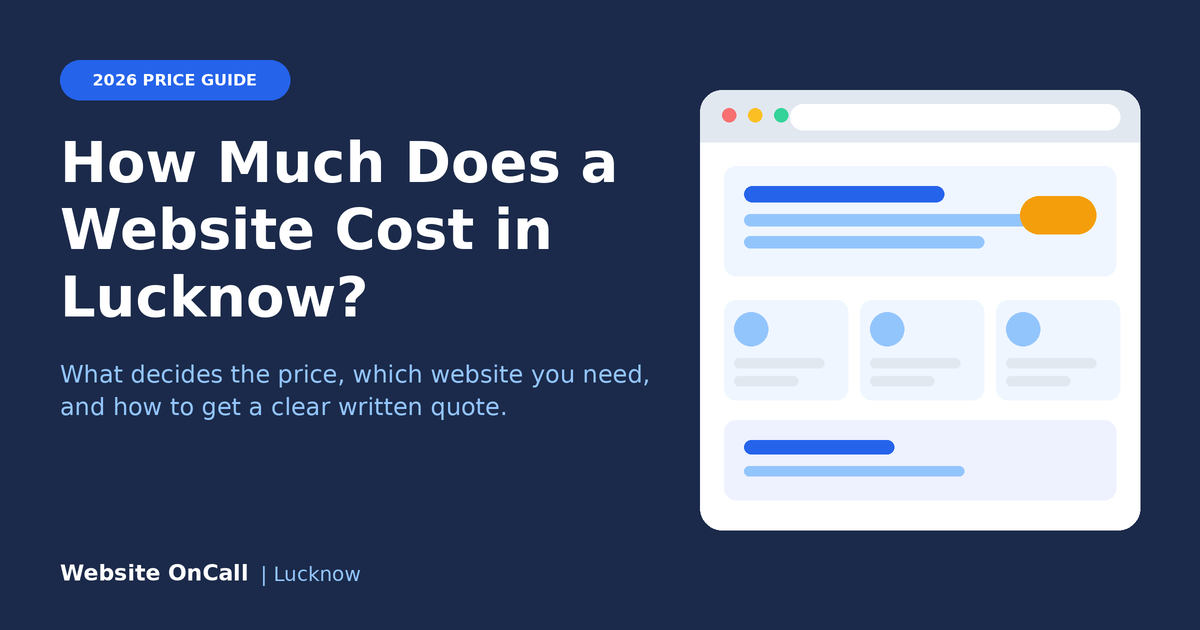 How much does a website cost in Lucknow: 2026 price guide from Website OnCall